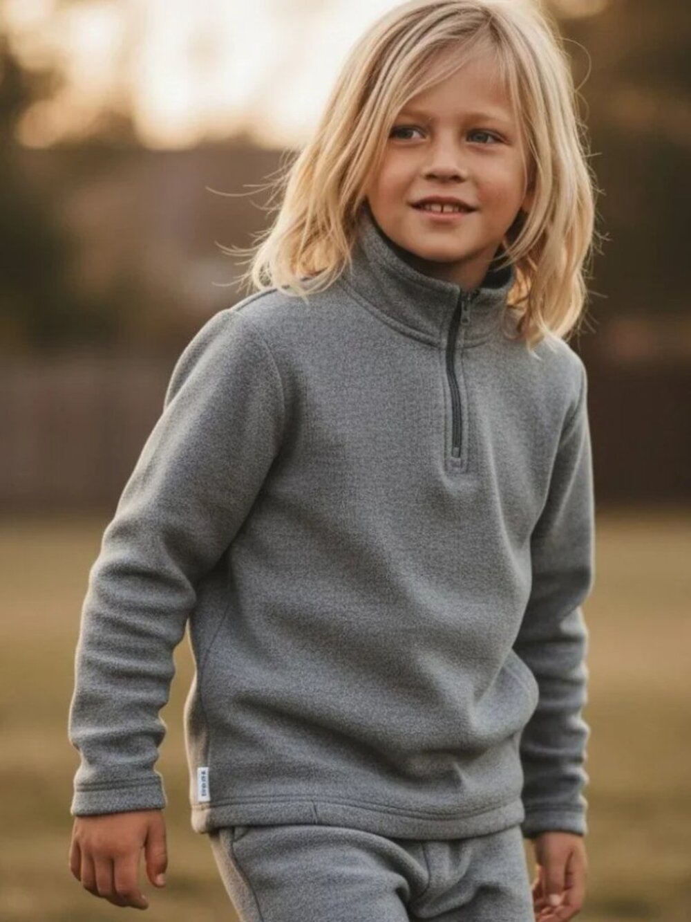 TCP THE CHILDRENS PLACE Gray Fleece Sweatshirt 1/4 Zip Sweatpants Set Boys M 7 8